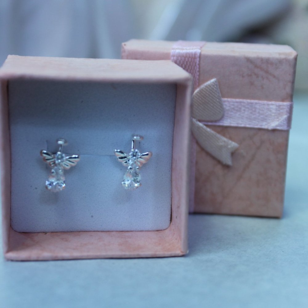 Angel Sterling Silver Stud Errings